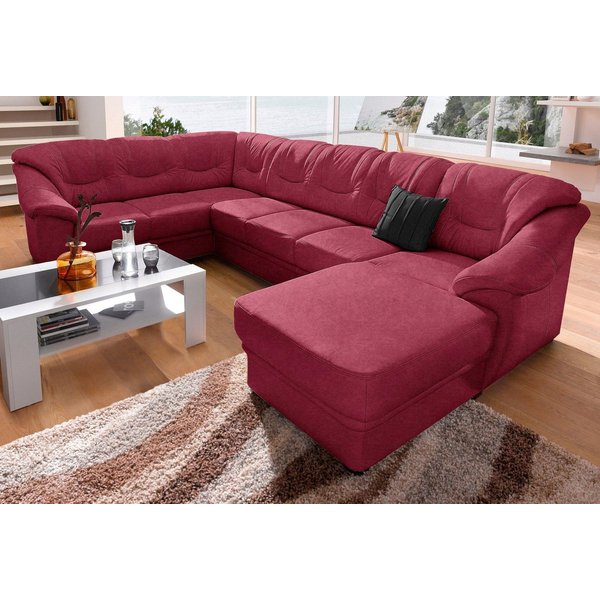 sit&more Wohnlandschaft Savona, U-Form, B: 320 cm, Bettfunktion wählbar, Federkern-Polsterung, Komfortable Sitzhöhe 46 cm, Liegefläche 120 x 250 cm bei Bettfunk