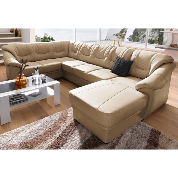 sit&more Wohnlandschaft Savona, U-Form, B: 320 cm, Bettfunktion wählbar, Federkern-Polsterung, Komfortable Sitzhöhe 46 cm, Liegefläche 120 x 250 cm bei Bettfunk