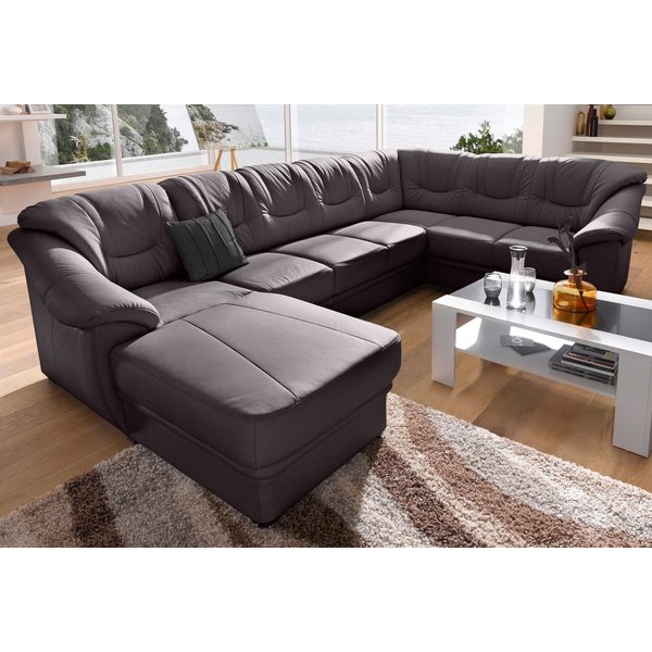 sit&more Wohnlandschaft Savona, U-Form, B: 320 cm, Bettfunktion wählbar, Federkern-Polsterung, Komfortable Sitzhöhe 46 cm, Liegefläche 120 x 250 cm bei Bettfunk