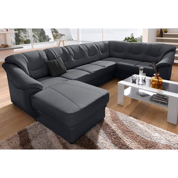 sit&more Wohnlandschaft Savona, U-Form, B: 320 cm, Bettfunktion wählbar, Federkern-Polsterung, Komfortable Sitzhöhe 46 cm, Liegefläche 120 x 250 cm bei Bettfunk