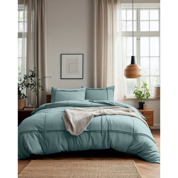 Sitheim® Bettwäsche Washed Tufted Bettbezug, Mikrofaser, 3 teilig