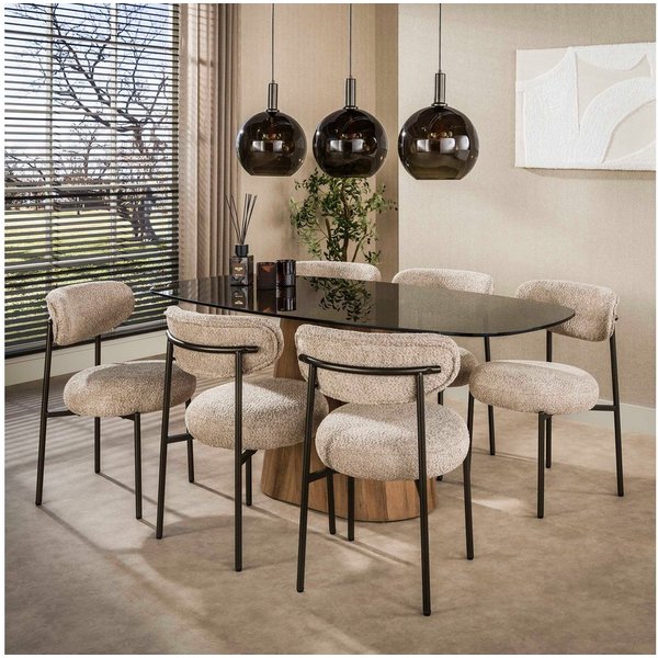 Sitheim® Esstisch TINTO CENTRO Esstisch dänisch oval Bronzefarbenes Glas