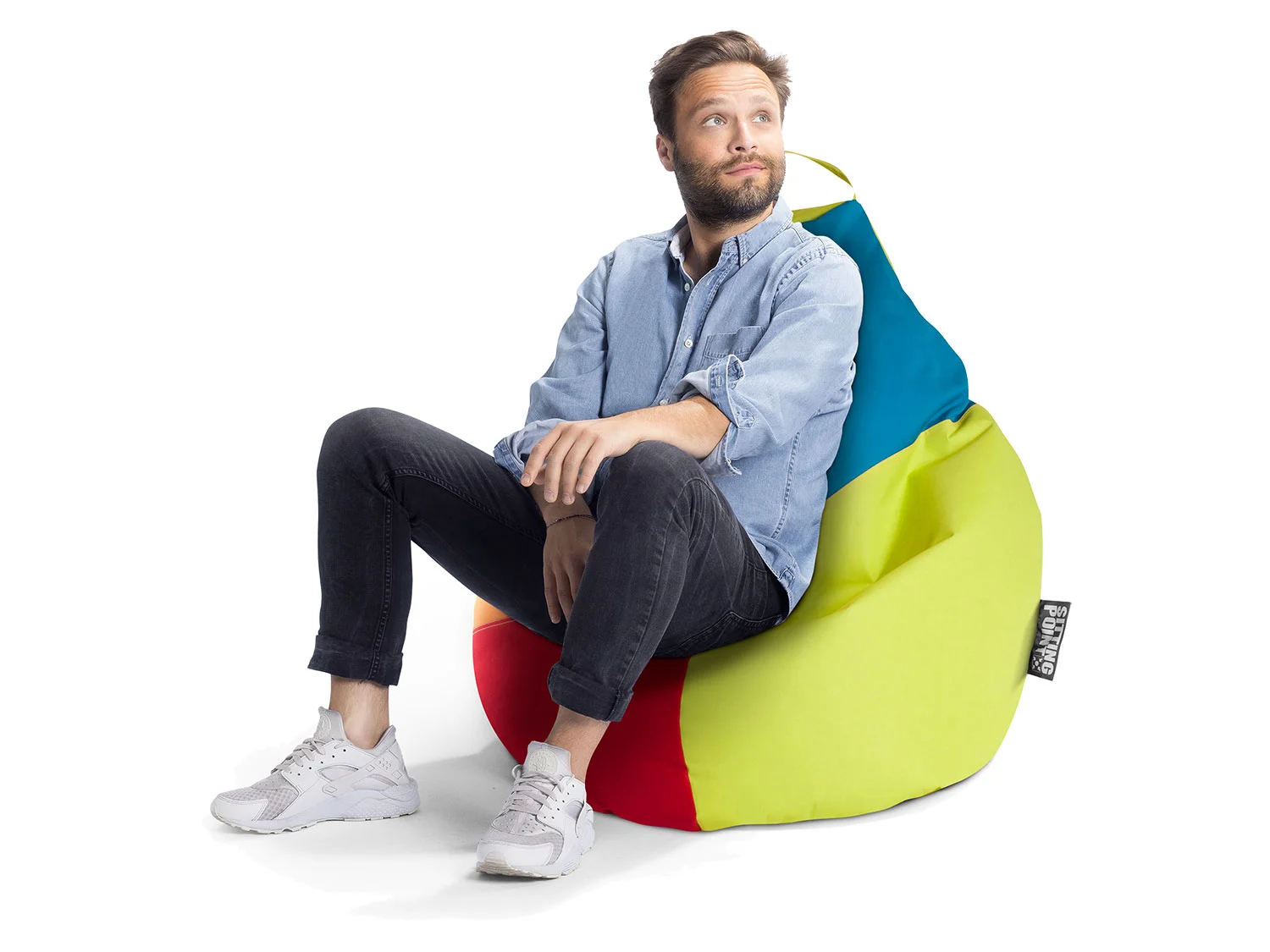 SITTING POINT Sitzsack Beanbag Harlekin XL BRAVA, 220l (Grün) – Bild 4 von 4