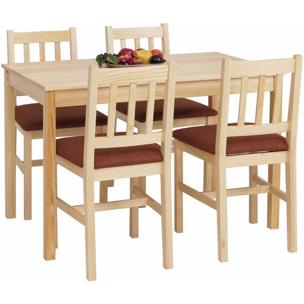 MCW Sitzgruppe MCW-F77-SMP, (5-tlg), Stabiler Tisch mit pflegeleichter Oberfläche
