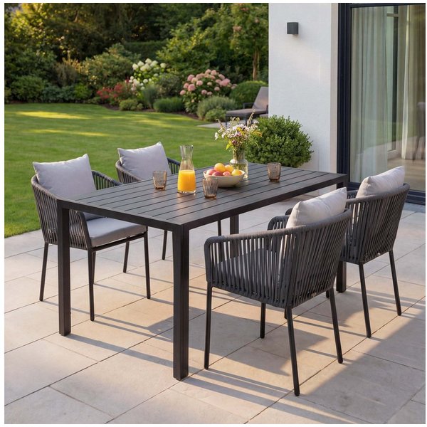 MCW Sitzgruppe MCW-N41-4, (Set, 5-tlg., 5-teilig), Witterungsbeständig und besonders pflegeleicht