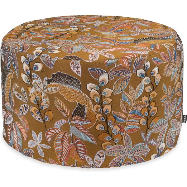 H.O.C.K. Sitzhocker H.O.C.K. Tristan Hocker rund Pouf ø60x40cm gold floral, Hocker, Barhocker & Sitzhocker, Pouf, Badhocker, Wohnzimmer Hocker