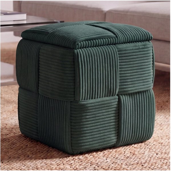 MCW Sitzhocker MCW-Q47, Inklusive Staufach unter dem Deckel, Hohe Stoffqualität (260g/m)