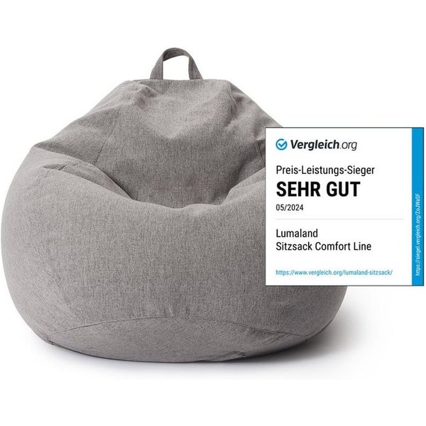 Lumaland Sitzsack LUMALAND Comfort Line Sitzsack M, 120 L - bequemer Indoor Sofa Sessel, Pouf separat erhältlich - Bean Bag mit Füllung - XXL Lounge Sitzkissen