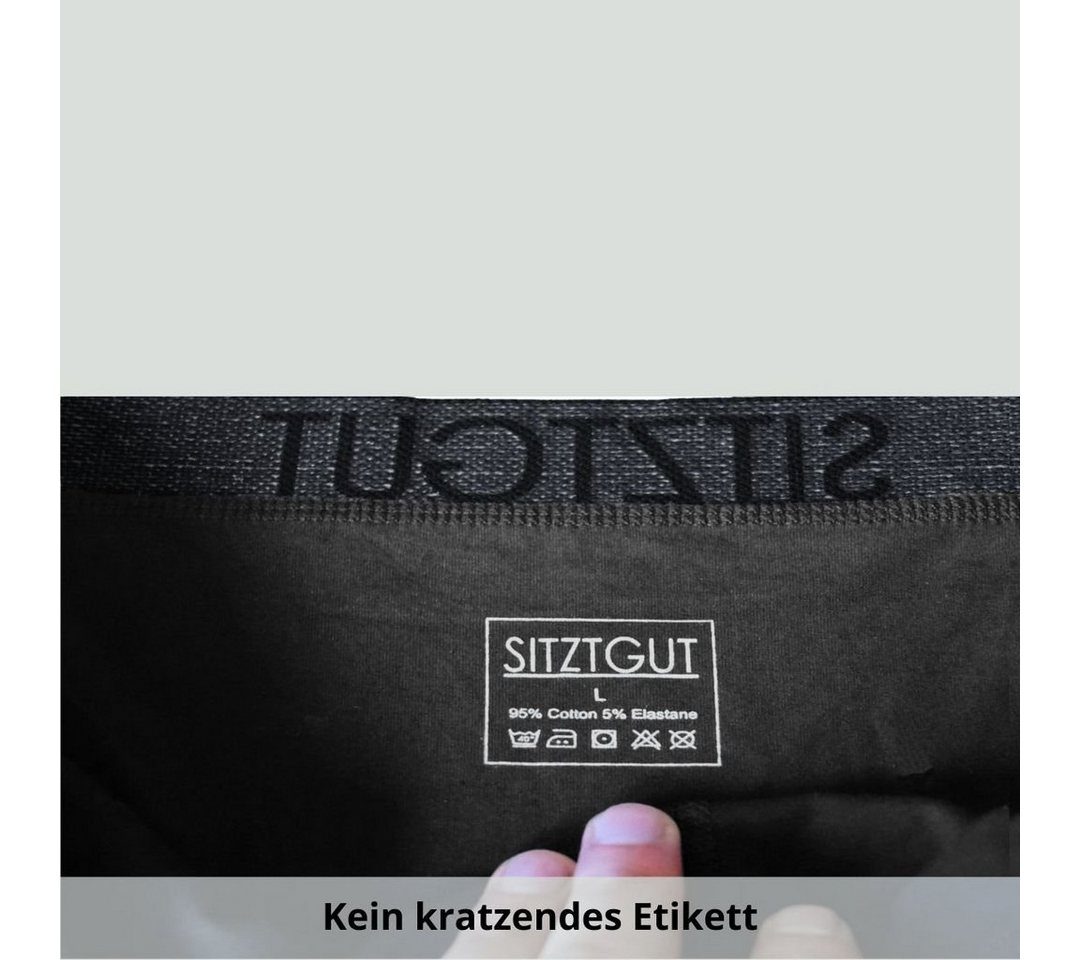 Sitztgut Boxershorts aus Baumwolle – Super Weich, Kratzfrei, Trocknergeeignet, Top Passform (Set, 10-St) Super Sitz dank 7-teiliger Schnitt statt 3-teilig, gekä – Bild 3 von 5