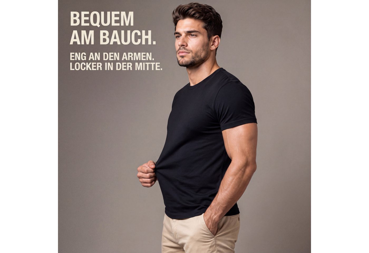 Sitztgut T-Shirt Soft Comfort – weich, körpernah an Brust und Armen, locker am Bauch (1-tlg) Körpernah an Brust und Oberarmen,locker am Bauch,knitterarm – Bild 2 von 5