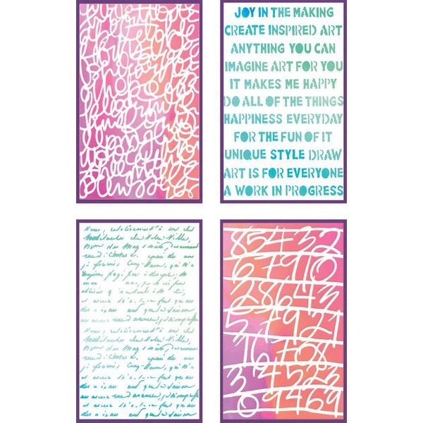 Sizzix Motivschablone Stencil Set "Words and Numbers", 4 Motive