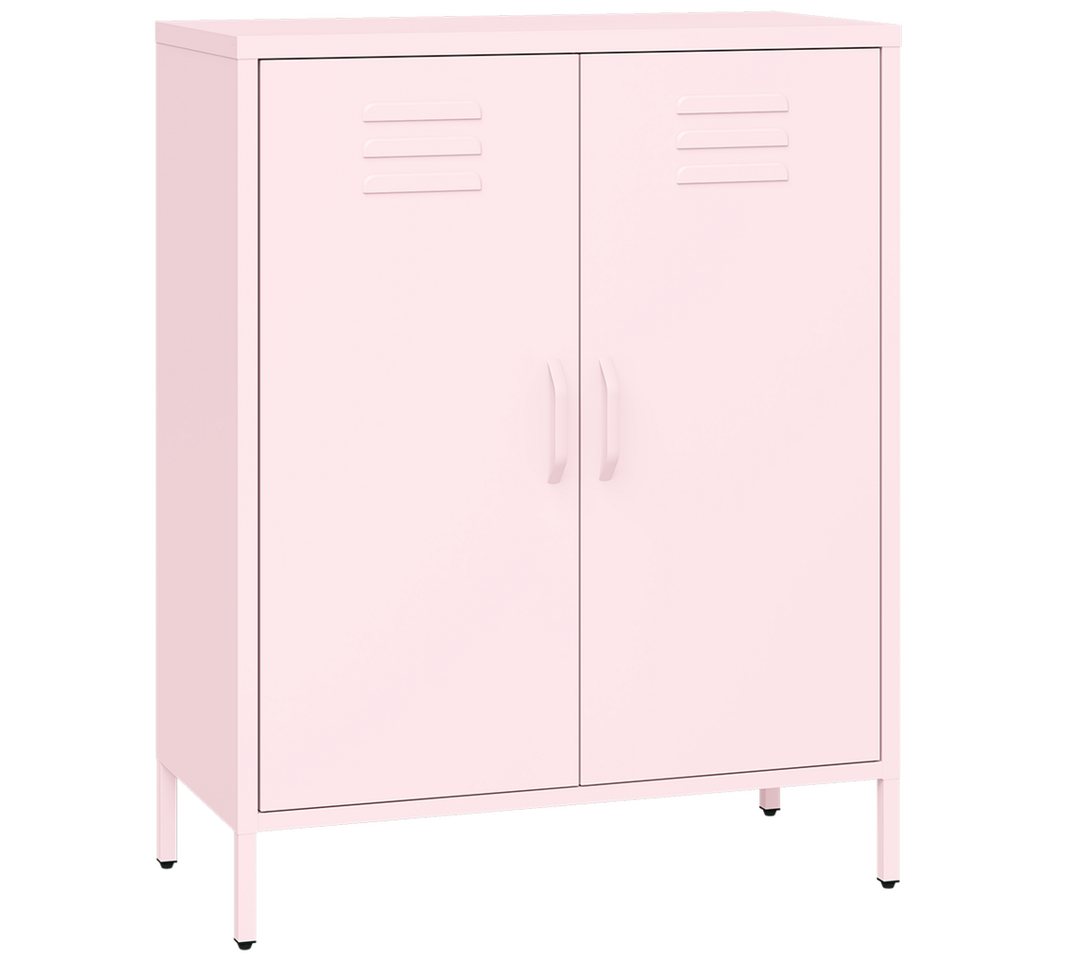 skølm Kommode Atria aus Metall, Highboard mit höhenverstellbaren Böden (Rosa, 3 Fächer), auch verfügbar mit Schubladen – Bild 2 von 5