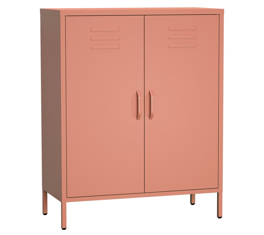 skølm Kommode Atria aus Metall, Highboard mit höhenverstellbaren Böden (Terrakotta, 3 Fächer), auch verfügbar mit Schubladen – Bild 2 von 5