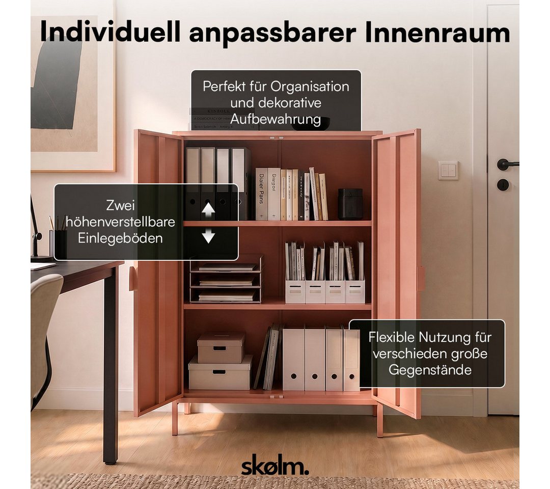 skølm Kommode Ituri aus Metall (Terrakotta), Highboard mit 2 Einlegeböden, höhenverstellbare Füße – Bild 2 von 5