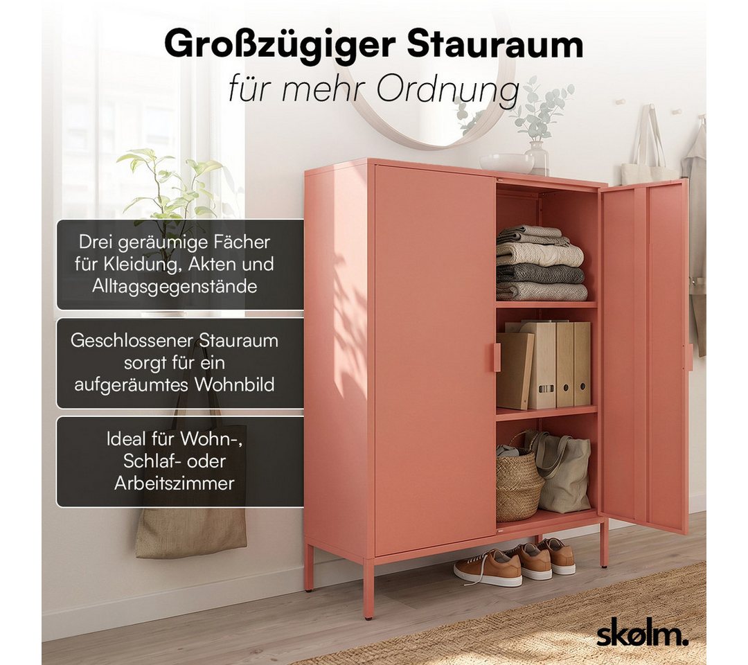 skølm Kommode Ituri aus Metall (Terrakotta), Highboard mit 2 Einlegeböden, höhenverstellbare Füße – Bild 5 von 5
