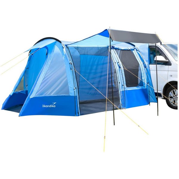 Skandika Buszelt Campingzelt, Tunnelzelt, Aarhus Travel 2, Vorzelt für Bus/Van, Personen: 2 (Tragetasche, Moskitonetz am Haupteingang, Sonnendach), Freistehend,