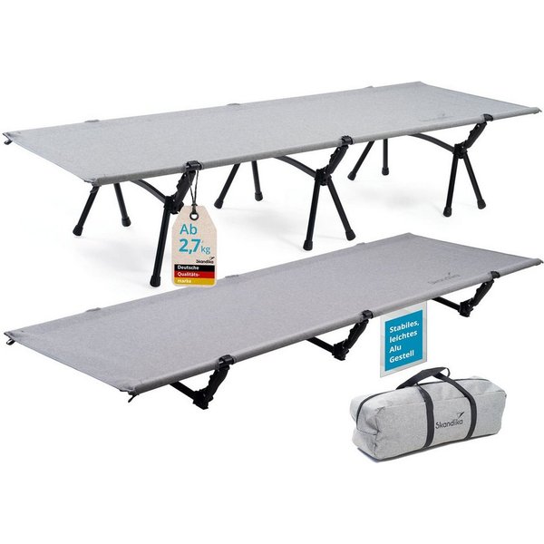 Skandika Campingliege Svalig, Feldbett klappbar, 192x66 cm, Tragetasche, Gewicht 3,5 kg (Viel Platz zum Schlafen, Vielseitige Anwendungsmöglichkeiten) abnehmbar