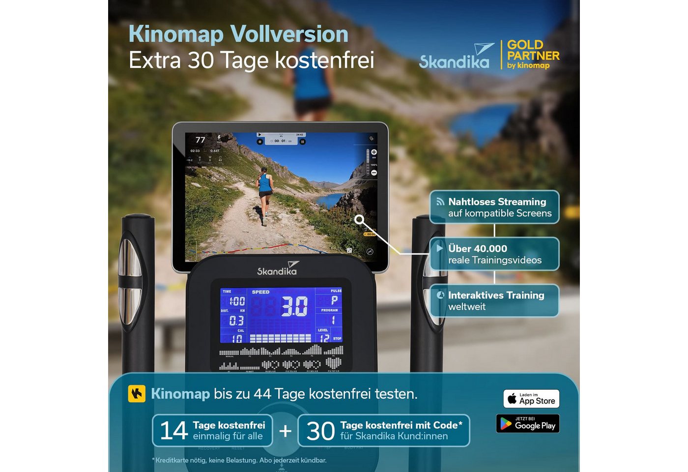 Skandika Crosstrainer Carbon P18, Ellipsentrainer für Zuhause, 32 Widerstandsstufen (Transportrollen, Tablet-Halterung, Bluetooth, bis 135 kg, Größe Pedale), 13 – Bild 4 von 5