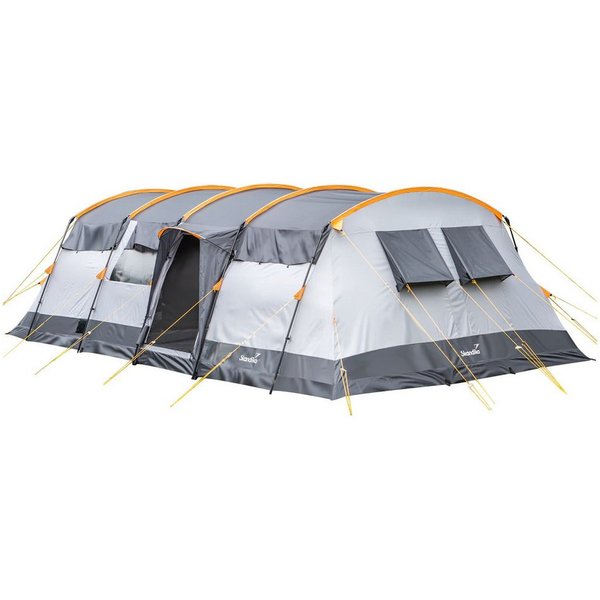 Skandika Gruppenzelt Hurricane 12 Sleeper Protect, Familienzelt mit eingenähtem Zeltboden, (Sleeper Technology, 2 Eingänge, Haken für Zeltlampe, Organizer-Tasch