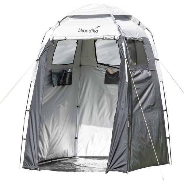 Skandika Kuppelzelt Camping Duschzelt, Umkleidezelt, Toilettenzelt, Personen: 1 (Abmessung 150 x 150 cm, Tragetasche, Handtuchhalter innen und außen), 230 cm St