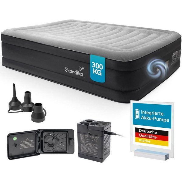 Skandika Luftmatratze Sveja Flex / Plus / Premium, selbstaufblasend mit Pumpe, (Unterseite rutschhemmend, Oberseite: Soft-Touch, beflockt), 300 belastbar, Trage