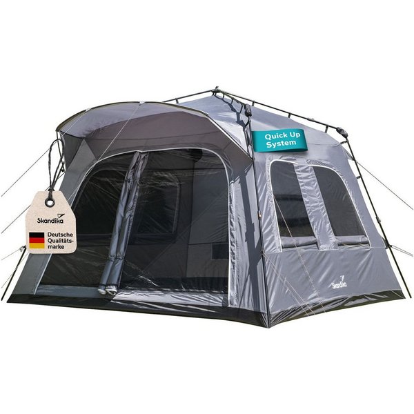 Skandika Tunnelzelt Hognes 4 Protect Quick-Start, Pop Up Campingzelt für 4 Personen, Personen: 4 (Fest eingenähter, Tragetasche, Aluminiumseilspanner), Verdunke