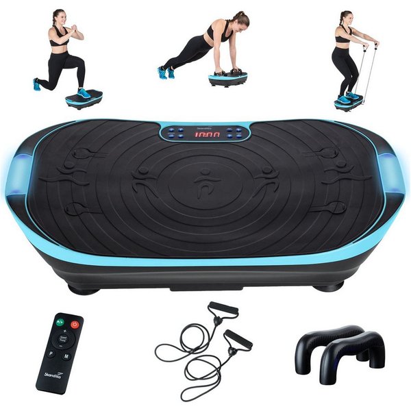 Skandika Vibrationsplatte V2, Fitnessgerät für Zuhause, Fernbedienung, mit LCD-Bildschirm, (Trainingsprogramme: 3 computergesteuerte,1 manueller Modus, bis 12 k