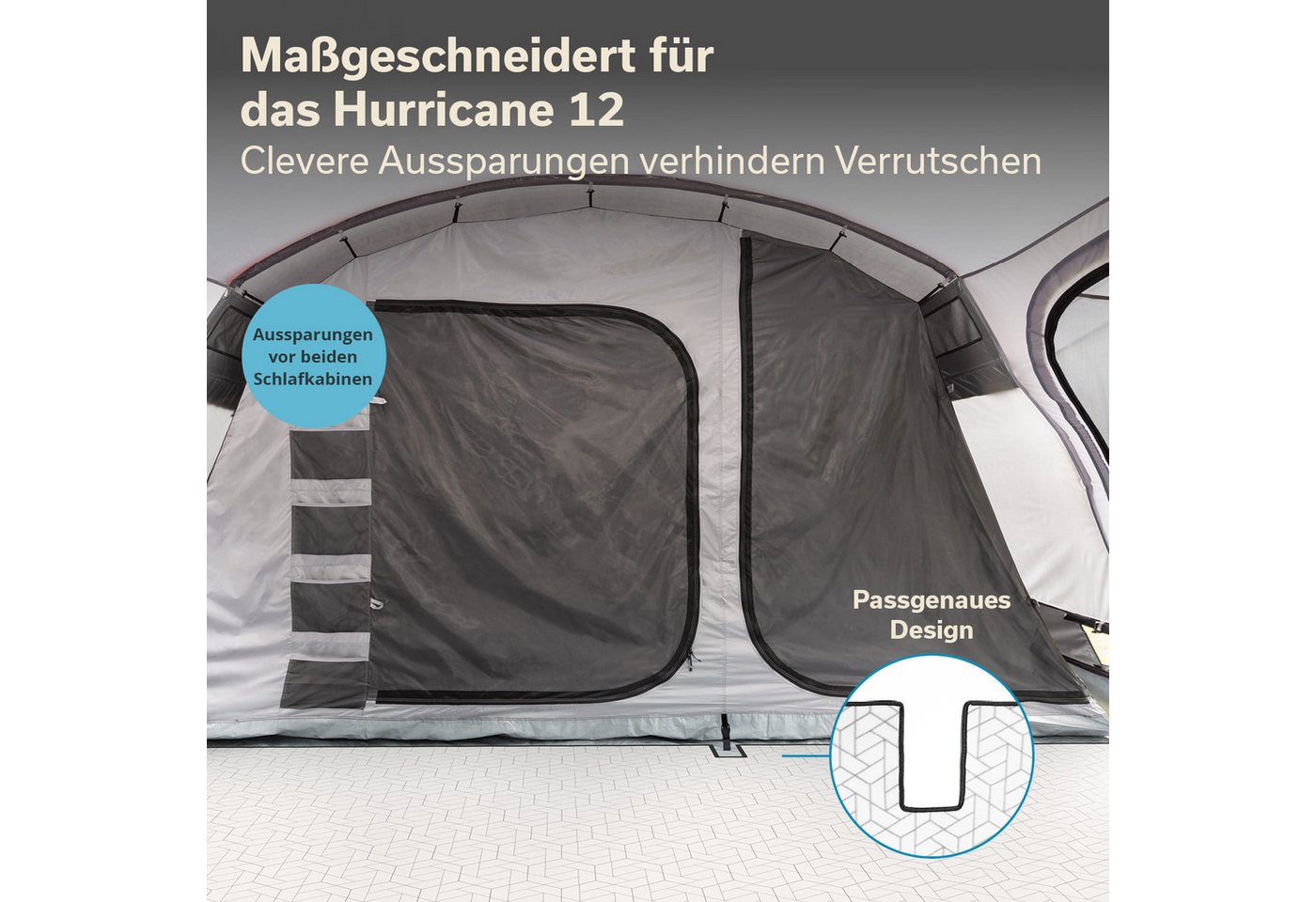 Skandika Zeltteppiche Lindal, Outdoor Teppich mit Softtouch-Fleece, Campingteppich, Zeltunterlage, wetterfest, wasserdicht, Tragetasche mit Reißverschluss – Bild 4 von 5