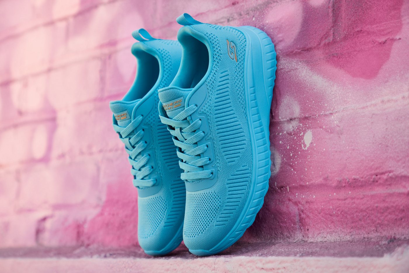 Skechers BOBS SQUAD CHAOS-COOL RYTHMS Sneaker, Knitwear-Sneaker, Schnürschuh in veganer Verarbeitung – Bild 2 von 5