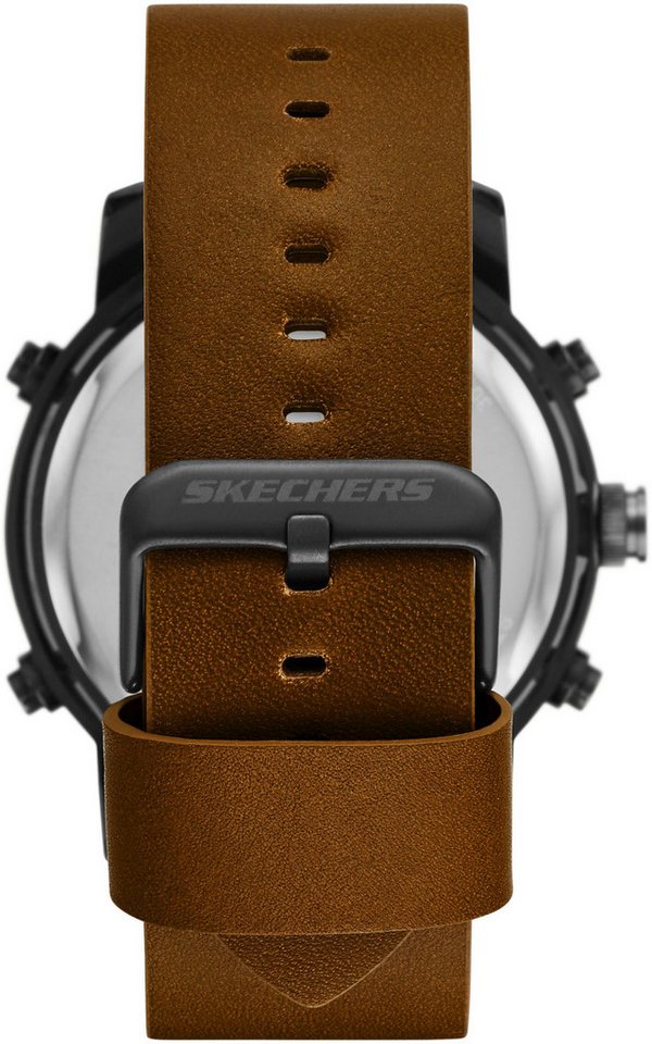 Skechers Chronograph REDLANDS SR5153, Quarzuhr, Armbanduhr, Herrenuhr, Lederarmband, digital, Stoppfunktion – Bild 3 von 4