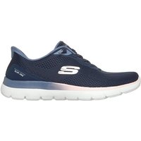 SKECHERS Damen Slipper Da ENGINEERED MESH FLAT KNOTTED BUNGEE, Größe 39 in Blau