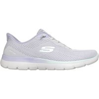SKECHERS Damen Slipper Da ENGINEERED MESH FLAT KNOTTED BUNGEE, Größe 39 in Grau