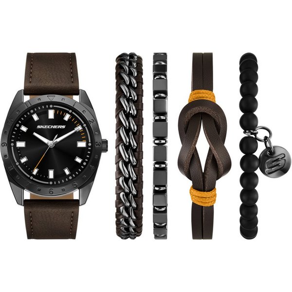 Skechers Quarzuhr SETS SR9140, (Set, 5-tlg., mit 4 Armbändern), Armbanduhr, Herrenuhr, Ideal auch als Geschenk, analog