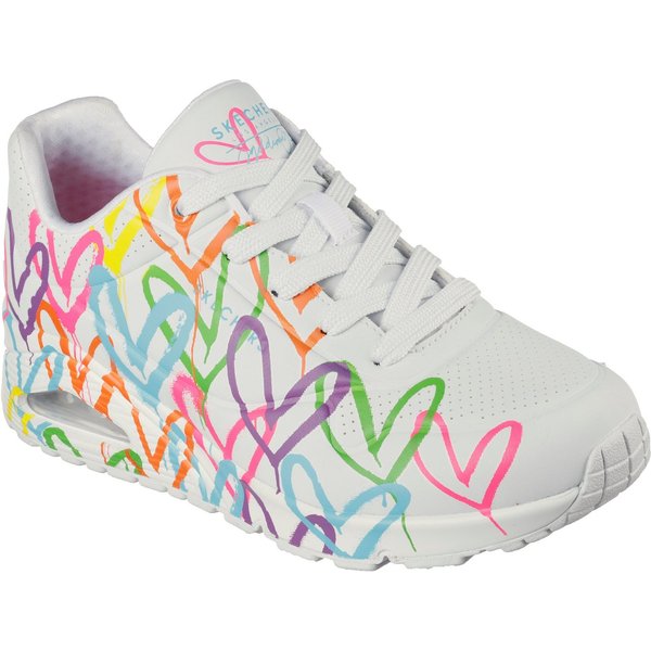 Skechers UNO - HIGHLIGHT LOVE Sneaker, Freizeitschuh, Halbschuh, Schnürschuh mit Herzchen-Print