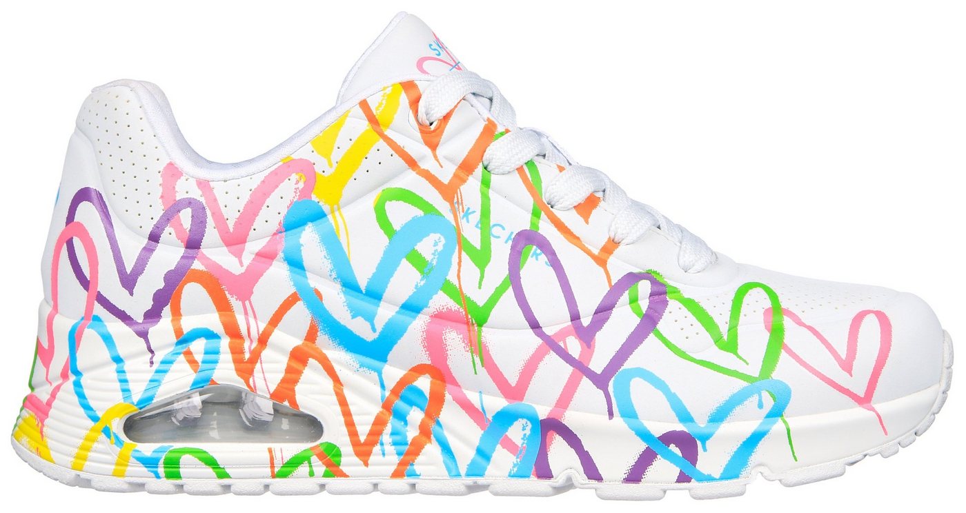 Skechers UNO - HIGHLIGHT LOVE Sneaker, Freizeitschuh, Halbschuh, Schnürschuh mit Herzchen-Print – Bild 4 von 5