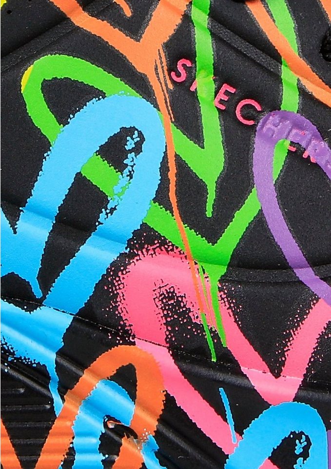 Skechers UNO - HIGHLIGHT LOVE Sneaker, Freizeitschuh, Halbschuh, Schnürschuh mit Herzchen-Print – Bild 2 von 5