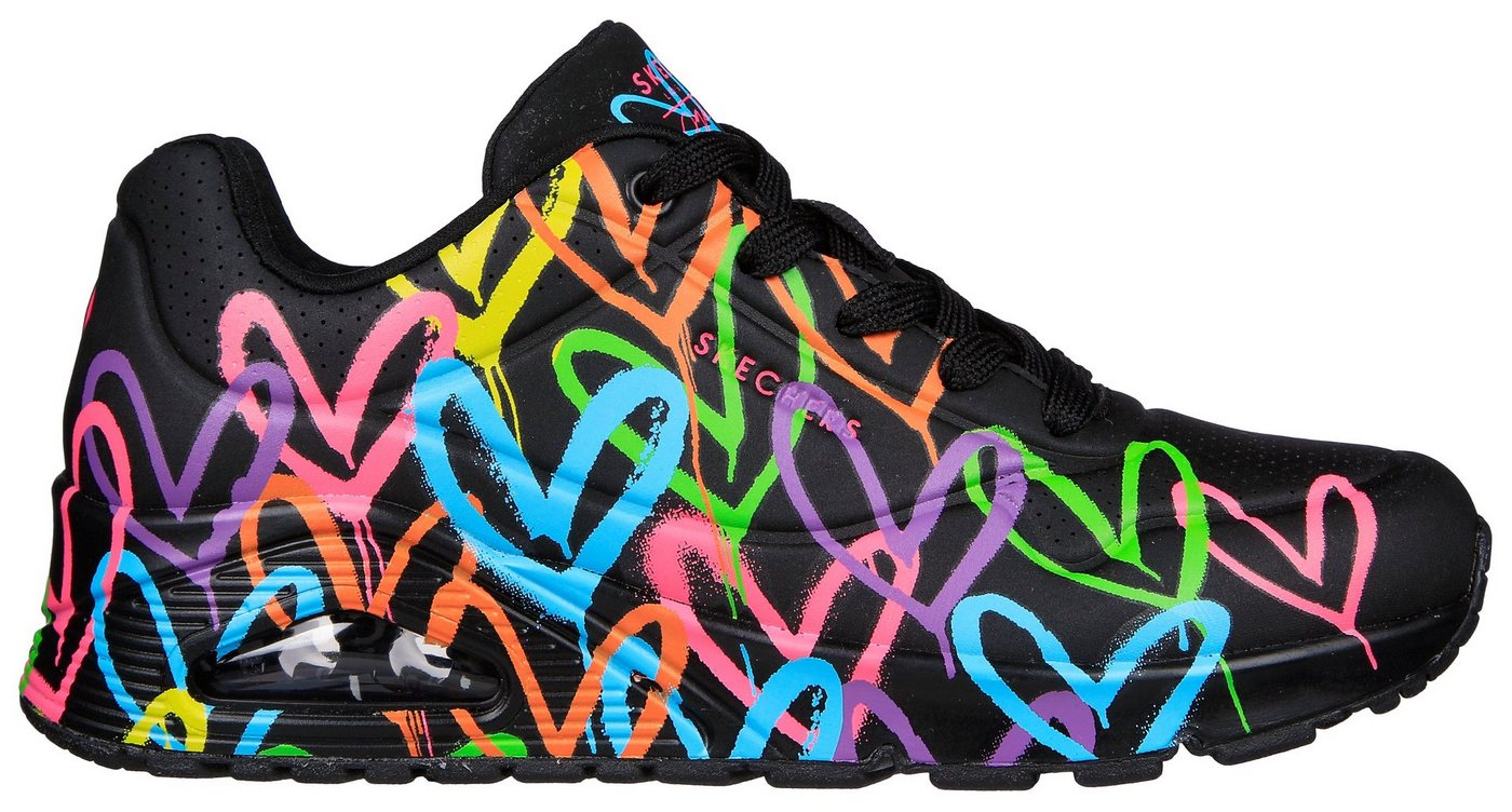 Skechers UNO - HIGHLIGHT LOVE Sneaker, Freizeitschuh, Halbschuh, Schnürschuh mit Herzchen-Print – Bild 5 von 5
