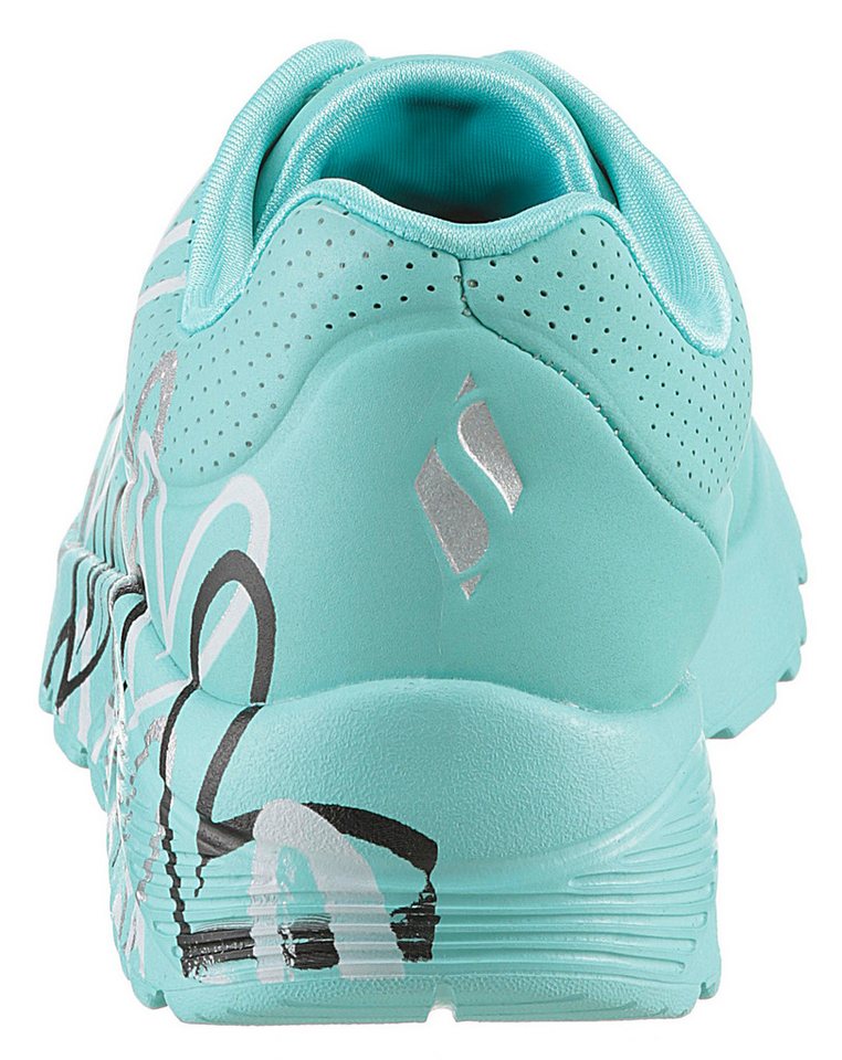 Skechers UNO LITE-METALLIC LOVE Sneaker, Keil,-Schnürschuh, Skech-Air Funktion, Größenschablone zum Download – Bild 3 von 5