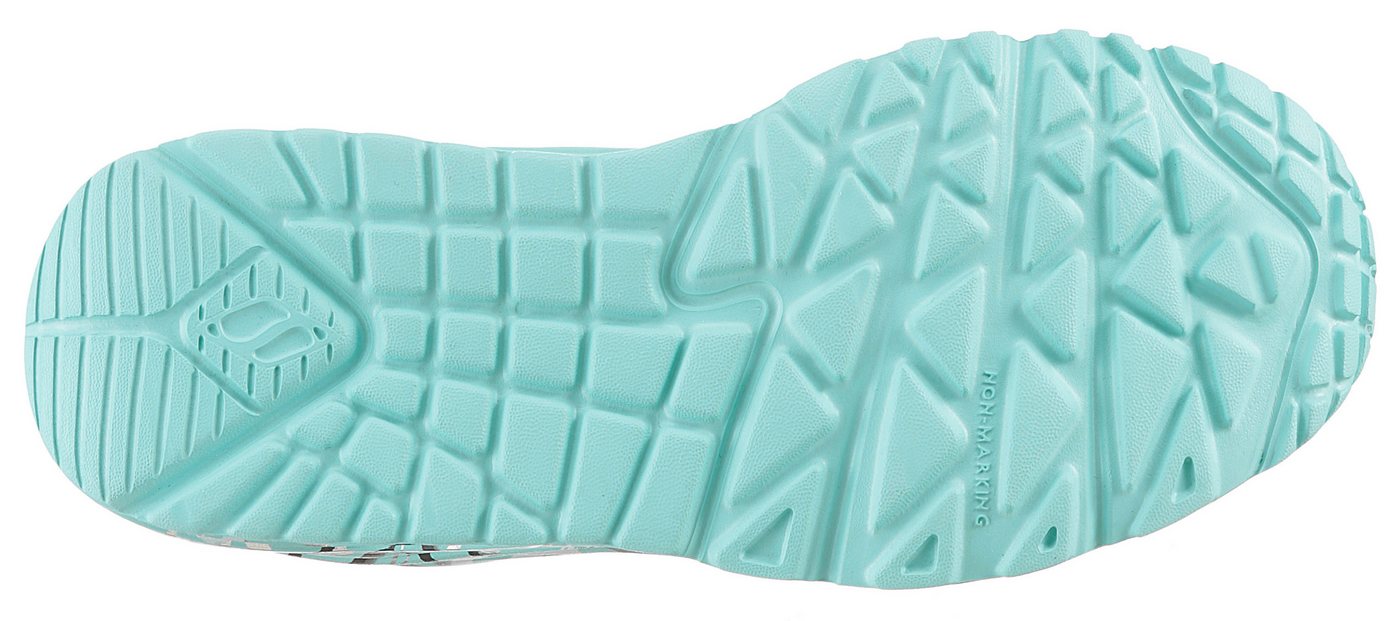 Skechers UNO LITE-METALLIC LOVE Sneaker, Keil,-Schnürschuh, Skech-Air Funktion, Größenschablone zum Download – Bild 4 von 5