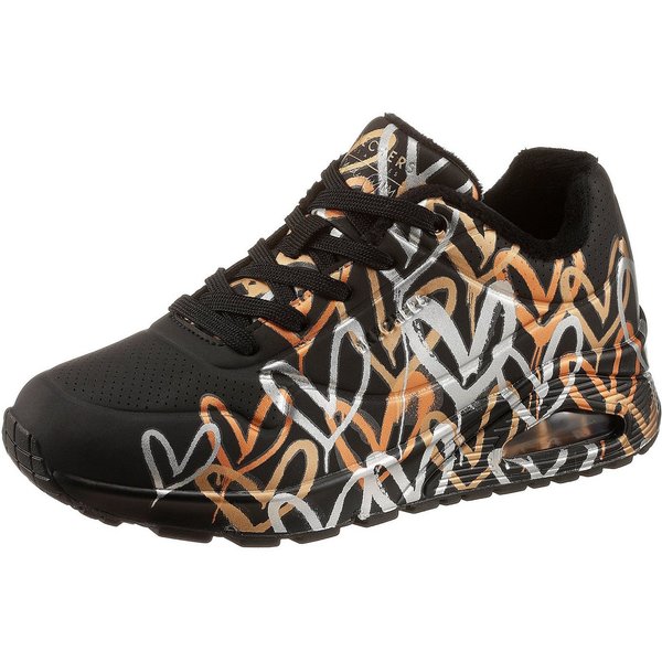Skechers UNO - METALLIC LOVE Sneaker Freizeitschuh, Halbschuh, Schnürschuh mit trendigen Metallic-Print