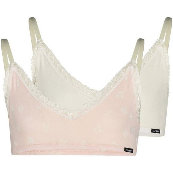 Skiny Bustier Mädchen Bustier 2er Pack CottonLace Multipack (Packung, 2-tlg) -