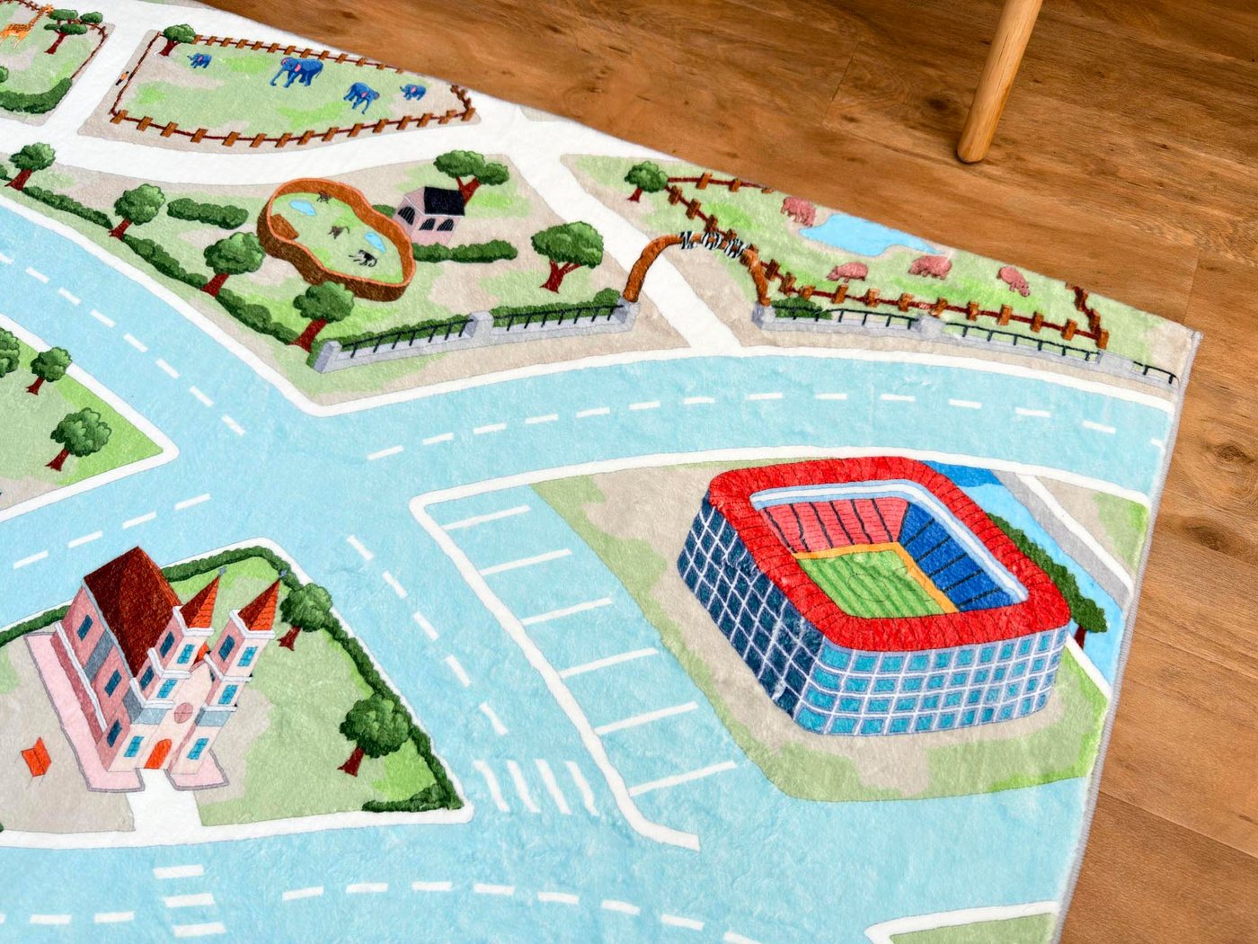 SkippiDoo Kinderteppich Straßenteppich Spielteppich Kinderzimmer Teppich Autoteppich, rechteckig, Höhe: 5 mm, keine sich wiederholende Motive, Antirutsch – Bild 3 von 5