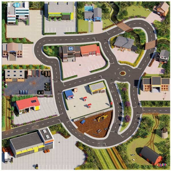 SkippiDoo Kinderteppich Straßenteppich Spielteppich Kinderzimmer Teppich Autoteppich, rechteckig, Höhe: 5 mm, keine sich wiederholende Motive, Antirutsch