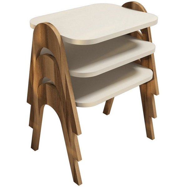 Skye Decor Couchtisch 100% MELAMINE COATED PARTICLE BOARD, 42 cm x 35,5 cm x 48,6 cm T2822 (3-St)