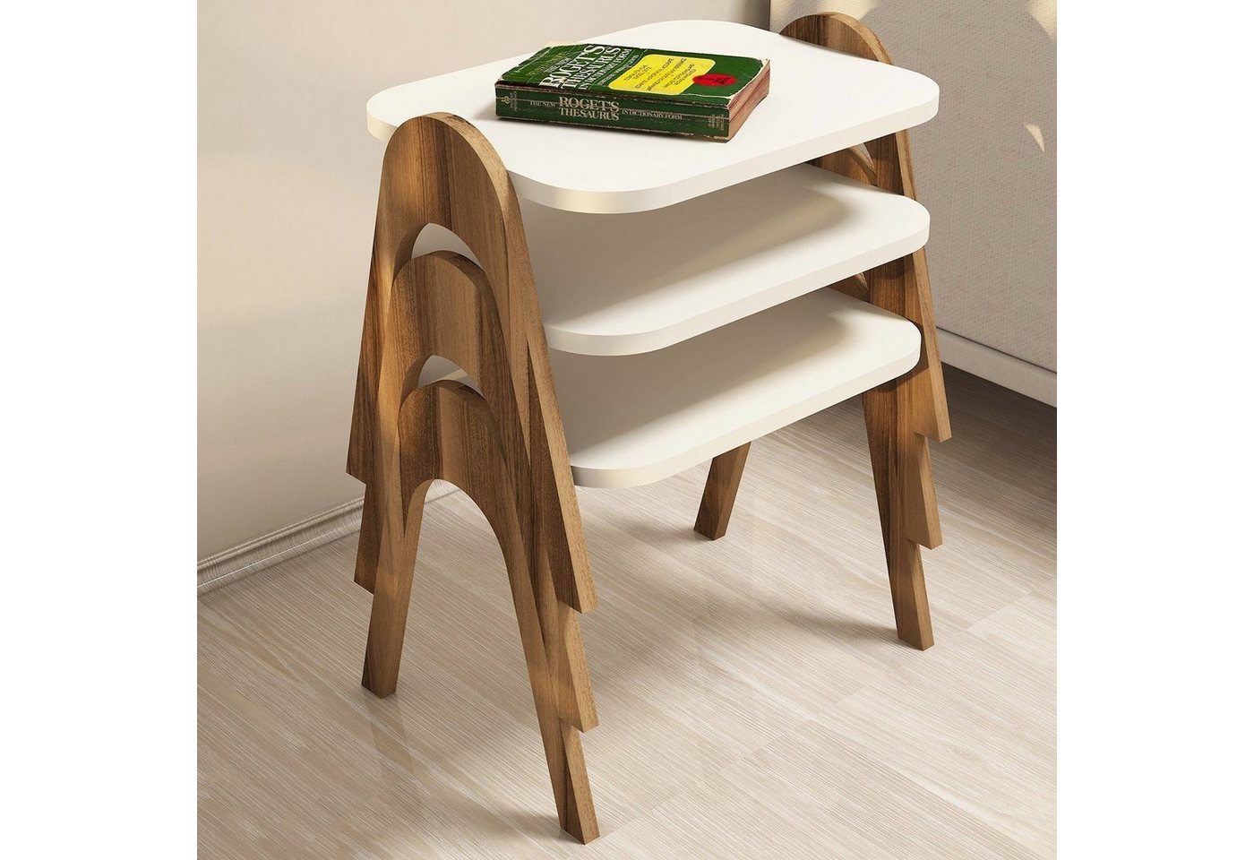 Skye Decor Couchtisch 100% MELAMINE COATED PARTICLE BOARD, 42 cm x 35,5 cm x 48,6 cm T2822 (3-St) – Bild 2 von 4
