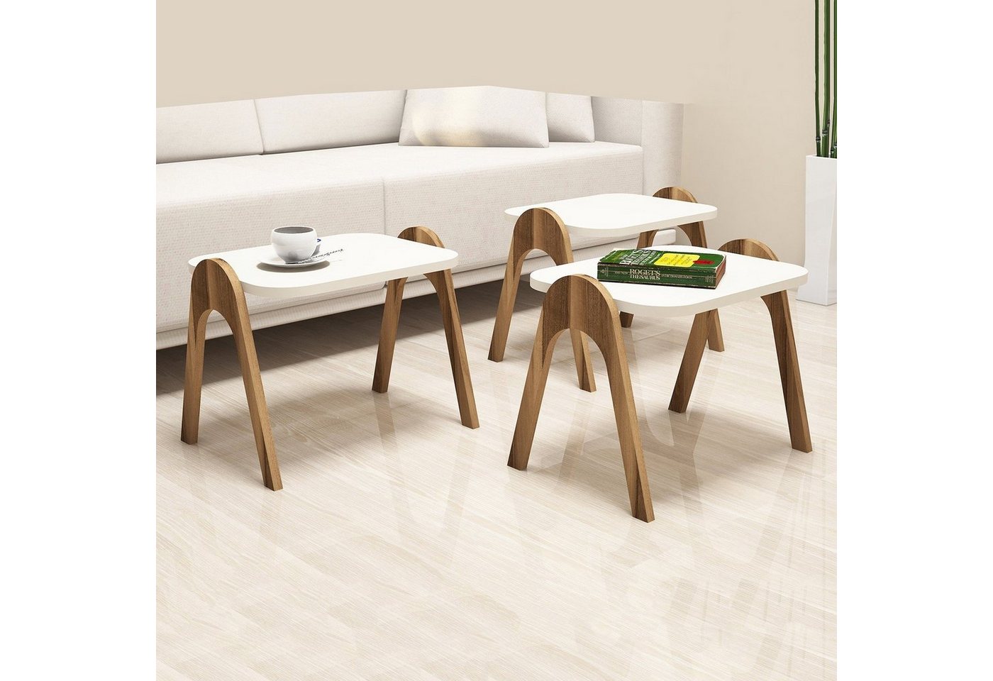 Skye Decor Couchtisch 100% MELAMINE COATED PARTICLE BOARD, 42 cm x 35,5 cm x 48,6 cm T2822 (3-St) – Bild 3 von 4