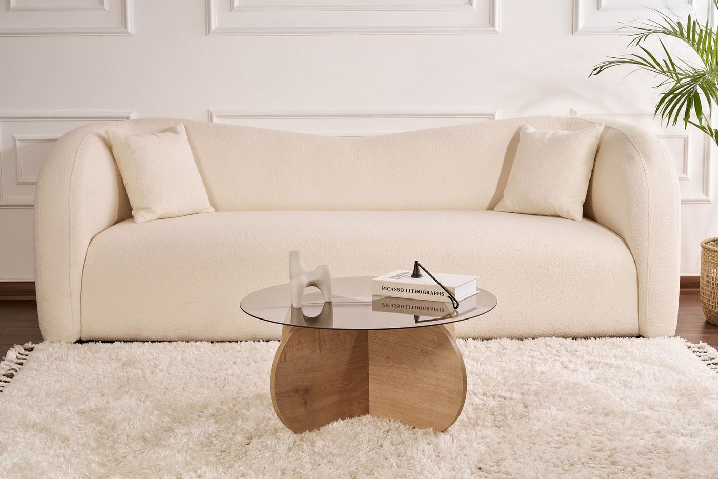 Skye Decor Couchtisch Aeris, Modernes Design Gehärtete Glasplatte Pflegeleichte Oberfläche – Bild 2 von 5