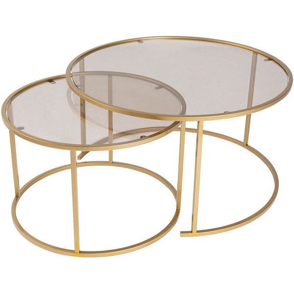 Skye Decor Couchtisch Aurum (Set, 2-St., 2 Tische), Runde Glasplatten