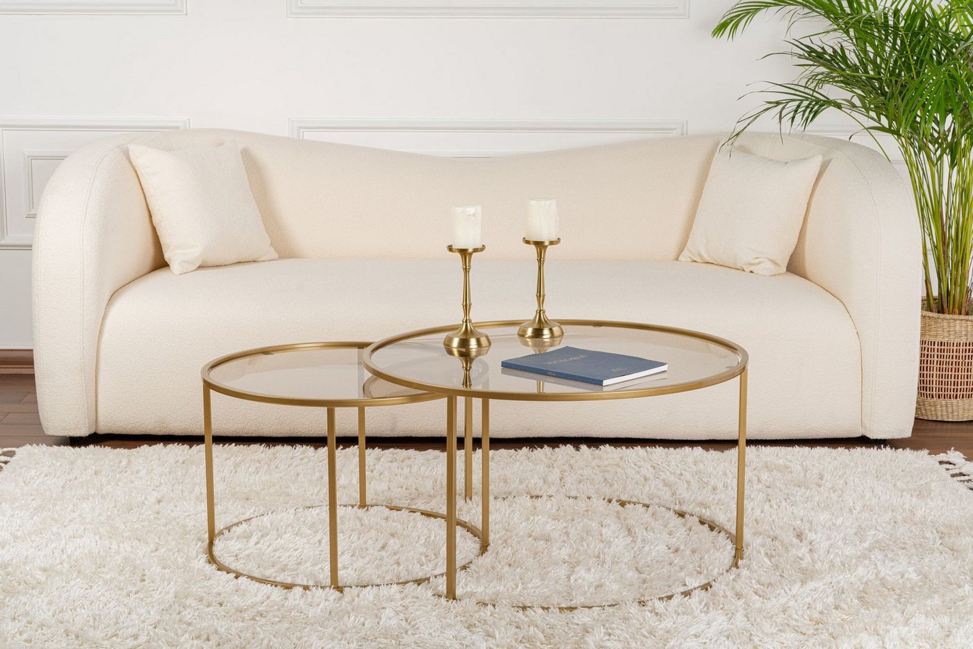 Skye Decor Couchtisch Aurum (Set, 2-St., 2 Tische), Runde Glasplatten – Bild 3 von 5
