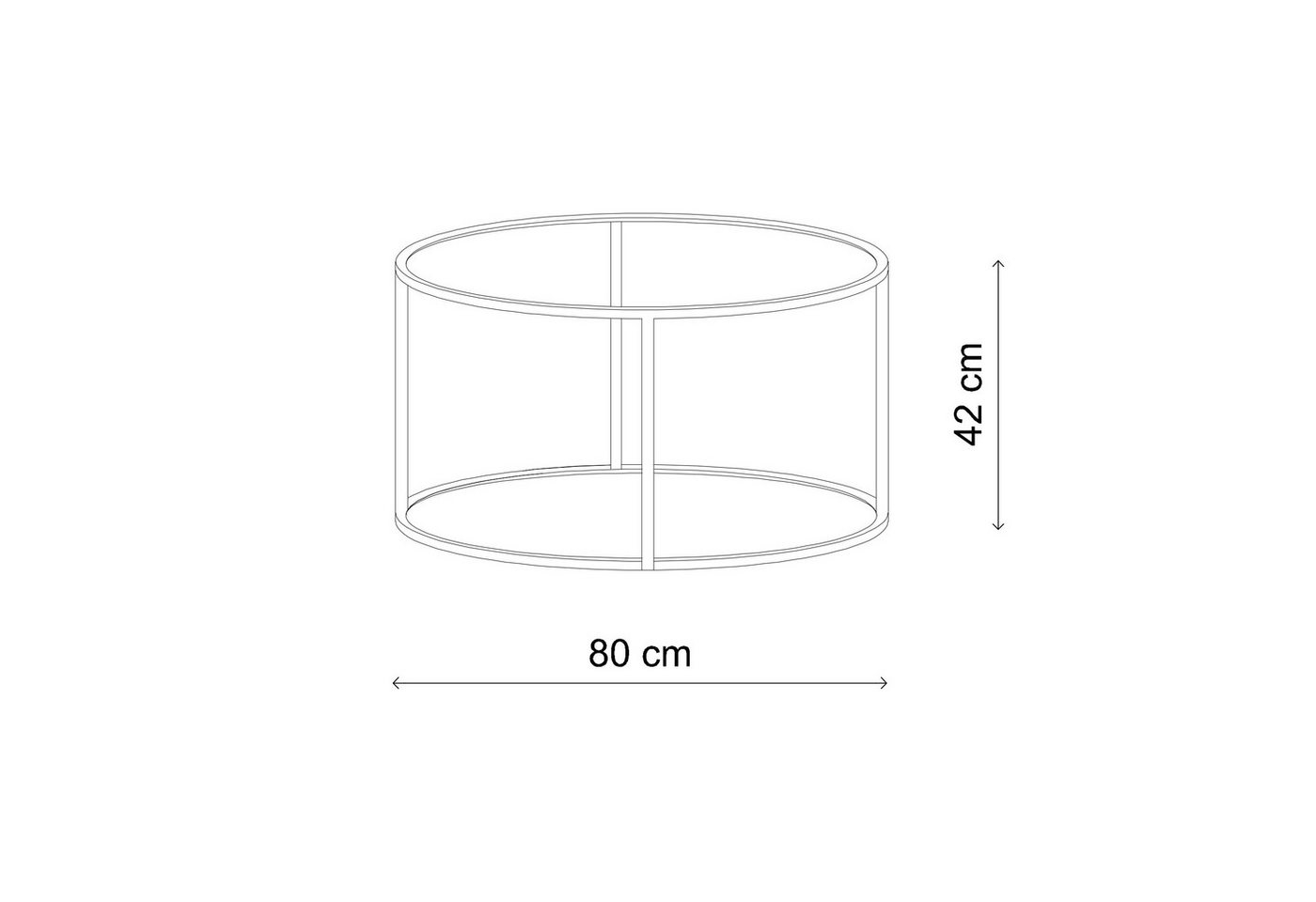Skye Decor Couchtisch Japandi (1-St., einzeln), Gehärtete Glasplatte mit stabilem Metallgestell – Bild 2 von 5